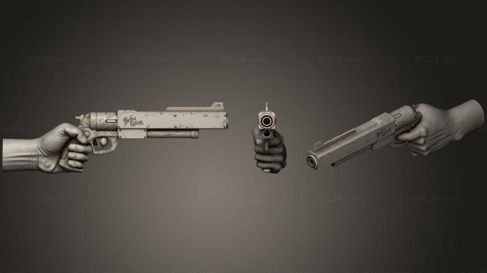 Оружие (Пистолет с рукой, WPN_0056) 3D модель для ЧПУ станка